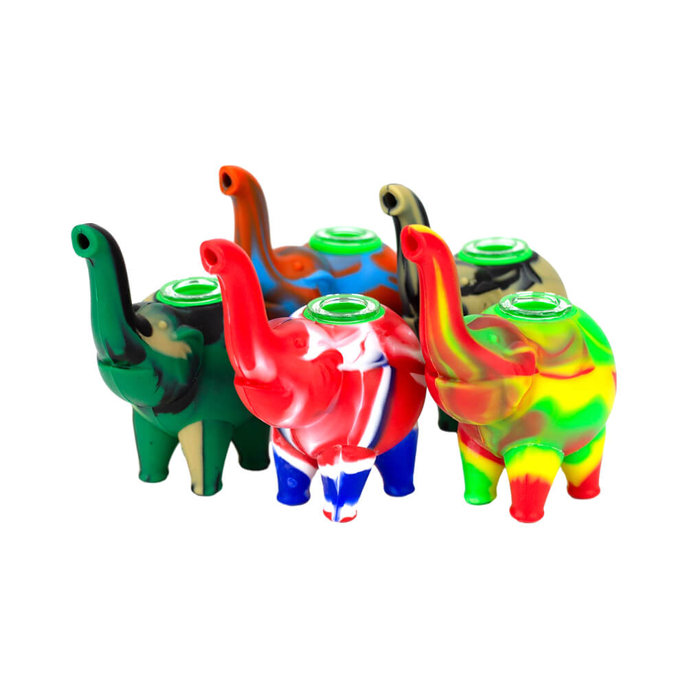 4.5&quot; Elephant Silicone Hand Pipe - INHALCO