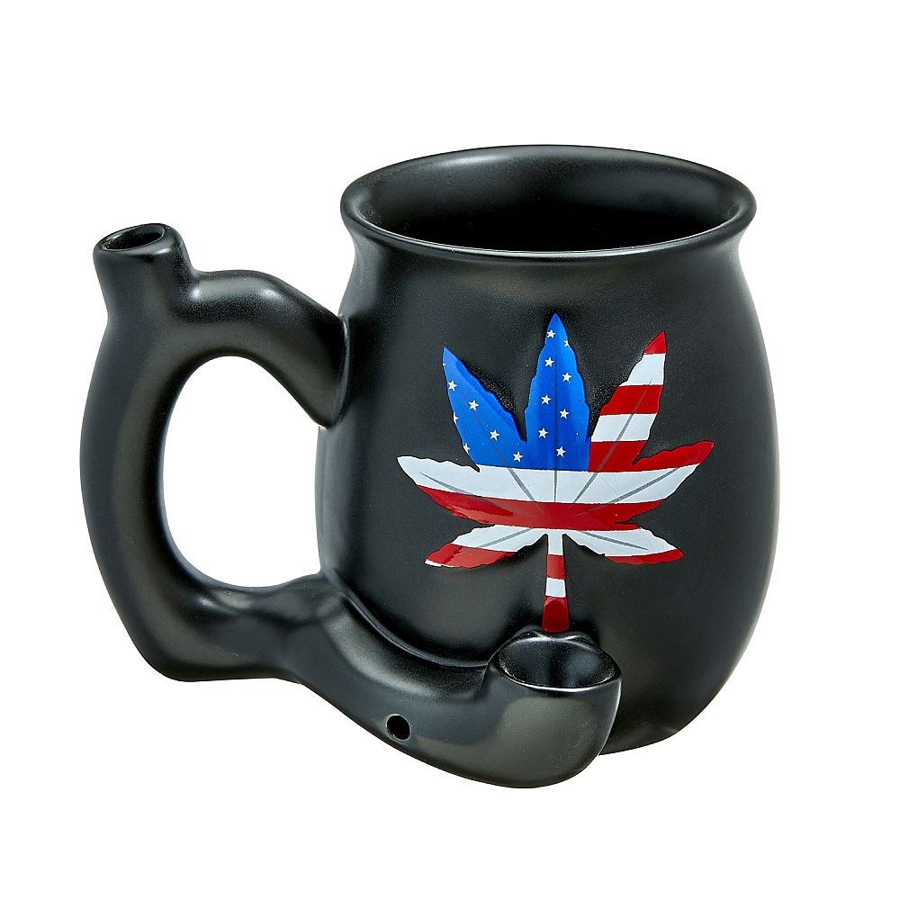 Embossed Patriotic Leaf Coffee Mug Water Pipe - INHALCO