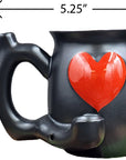 Embossed Red Heart Mug Pipe Weed  inhalco