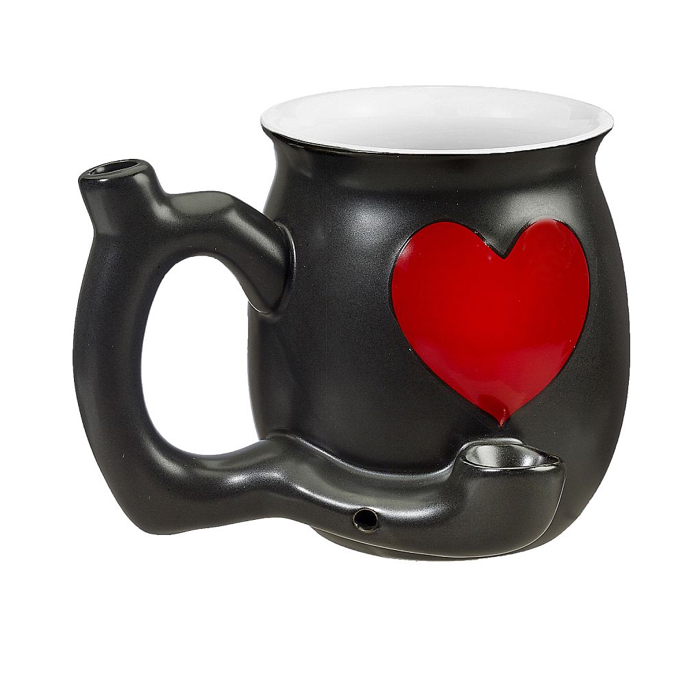 Embossed Red Heart Mug Pipe Weed  inhalco