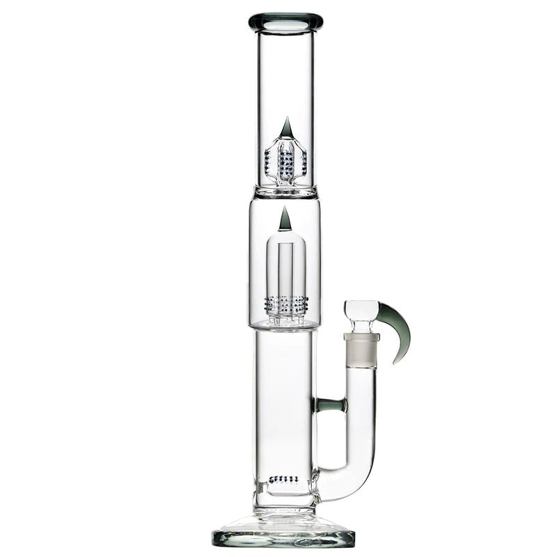 Flower Bong with Gridded Flame Polished Perc