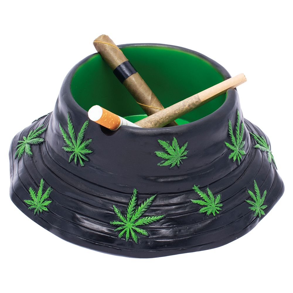 Fujima Black Green Leaf Bucket Hat Ashtray