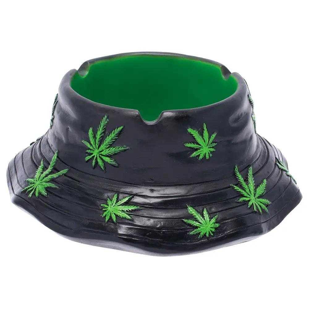 Fujima Black Green Leaf Bucket Hat Ashtray