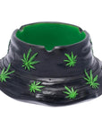 Fujima Black Green Leaf Bucket Hat Ashtray