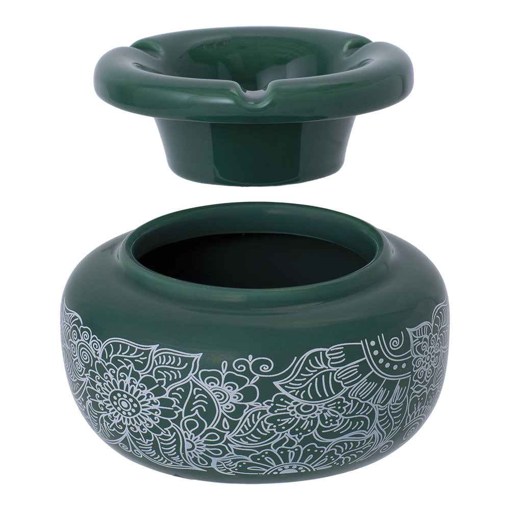 Fujima Moroccan Green Floral Ashtray