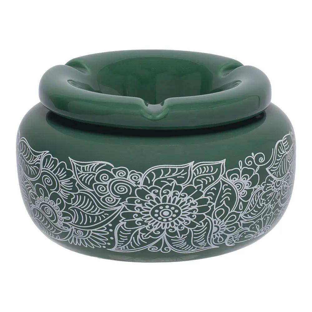 Fujima Moroccan Green Floral Ashtray