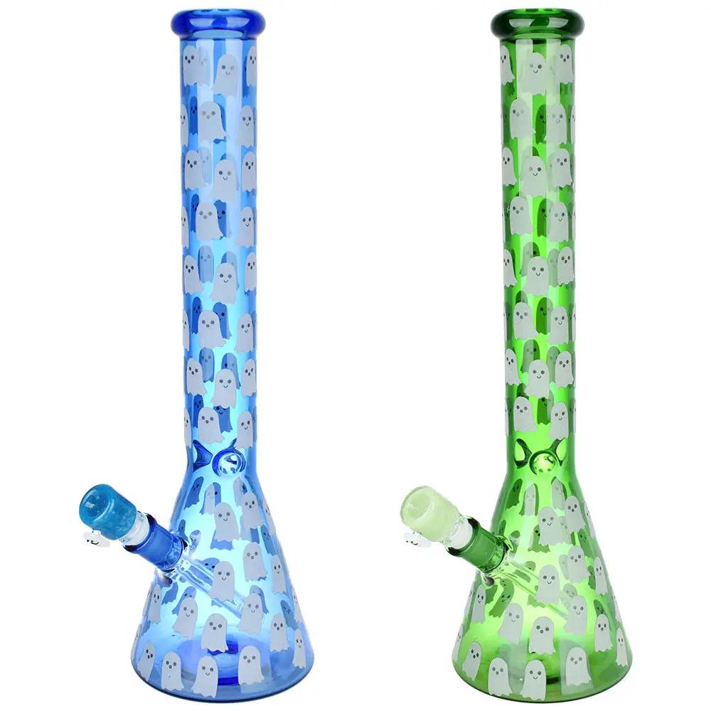 Ghostly Glow Beaker Water Pipe 18"