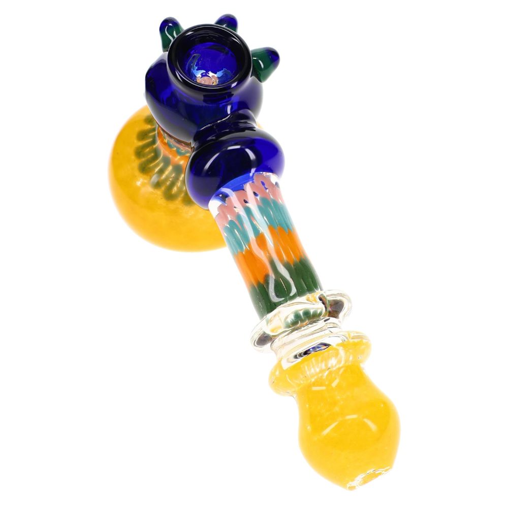 Glass Parade Frit Striped Ring Hammer Bubbler 8.5″