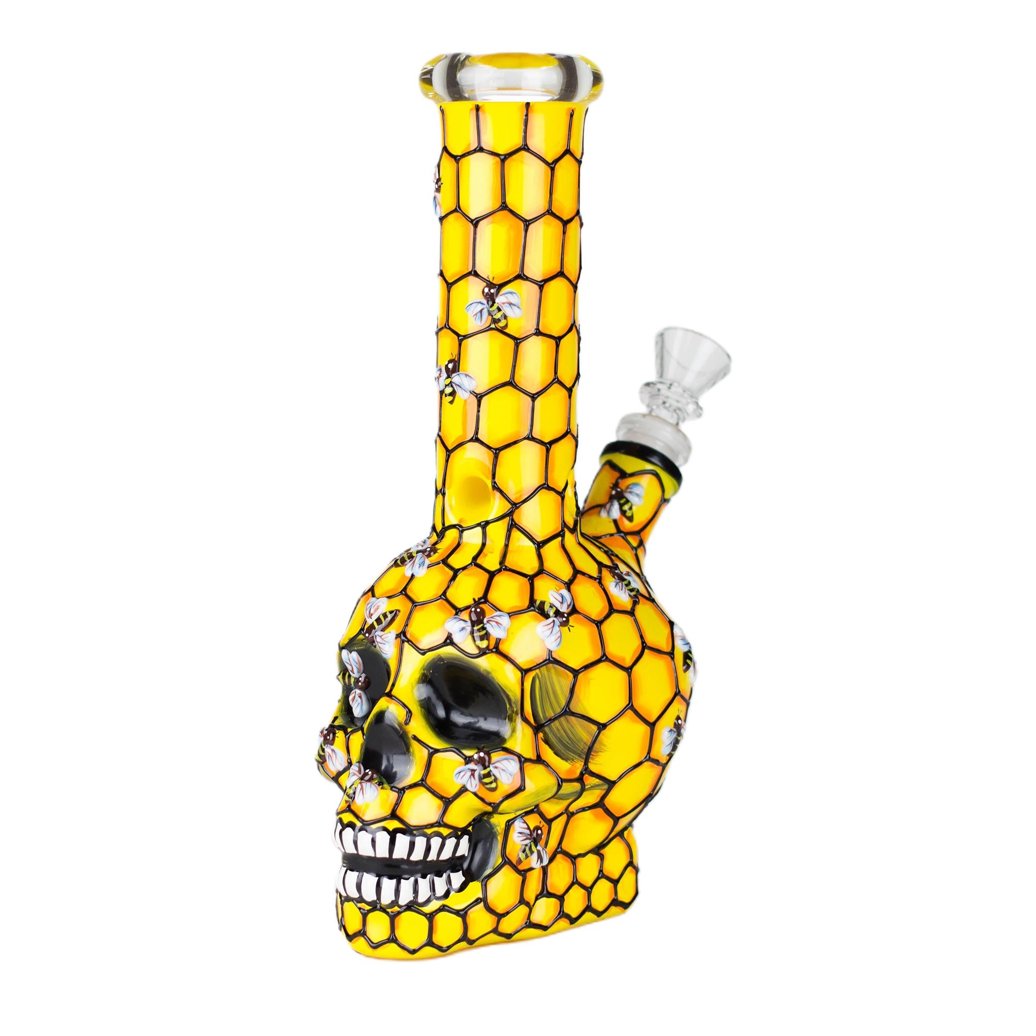 Glass Sugar Skull Bong 9" - inhalco