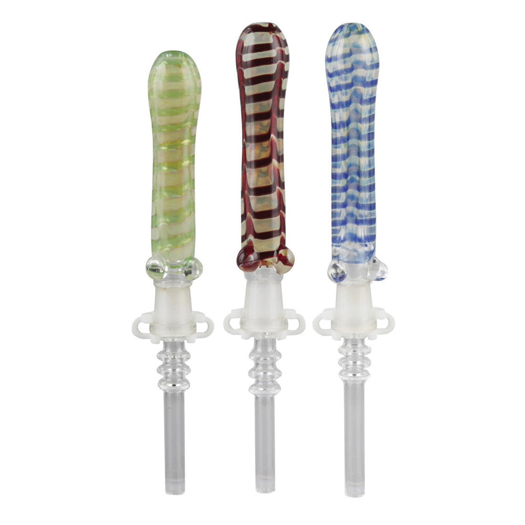 Glass Dab Straw w/ 10mm Quartz Tip 6.5