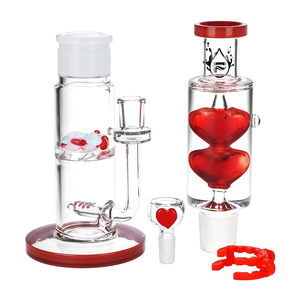 Glycerin Glass Heart Bong 13.75" - inhalco