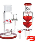 Glycerin Glass Heart Bong 13.75" - inhalco