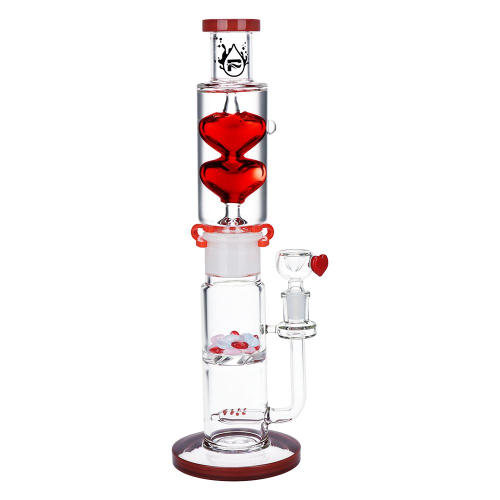 Glycerin Glass Heart Bong 13.75" - inhalco