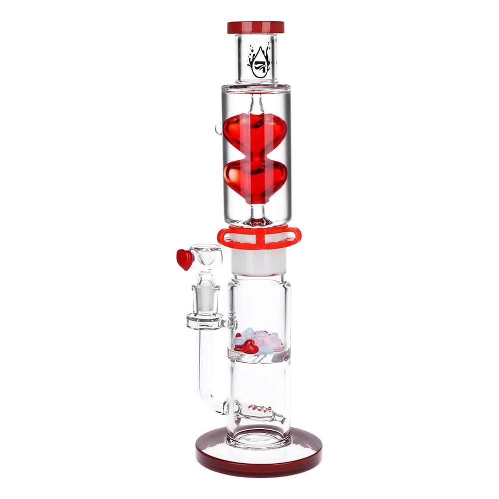 Glycerin Glass Heart Bong 13.75" - inhalco