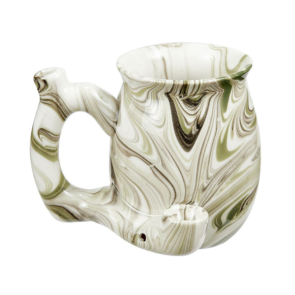 Green Marble Weed Pipe Mug - inhalco