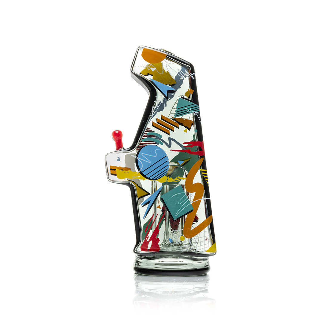 Totally Rad Arcade Puffco Peak Top - colorful arcade-inspired glass top side angle