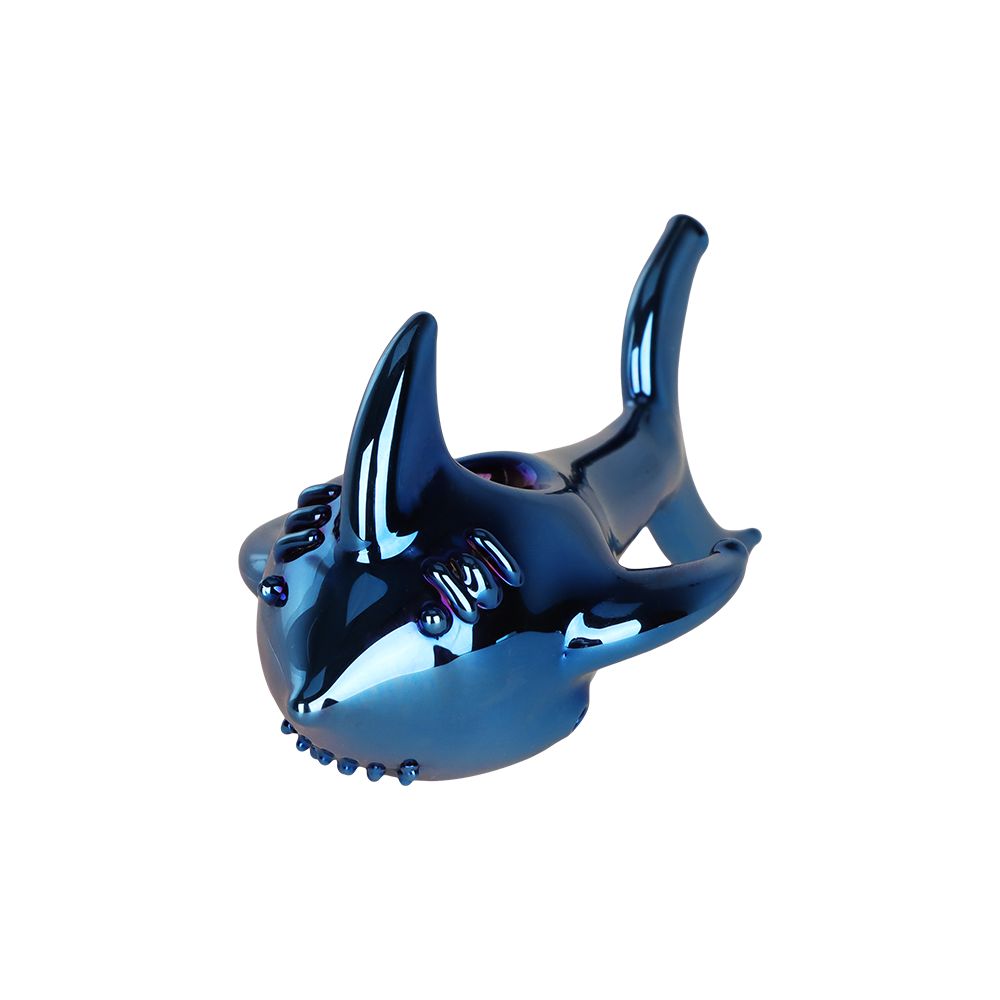 SeshGear Electroplated Cobalt Chomper Glass Hand Pipe