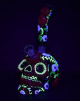 Heavy Flowered Sugar Skull Bong 10"