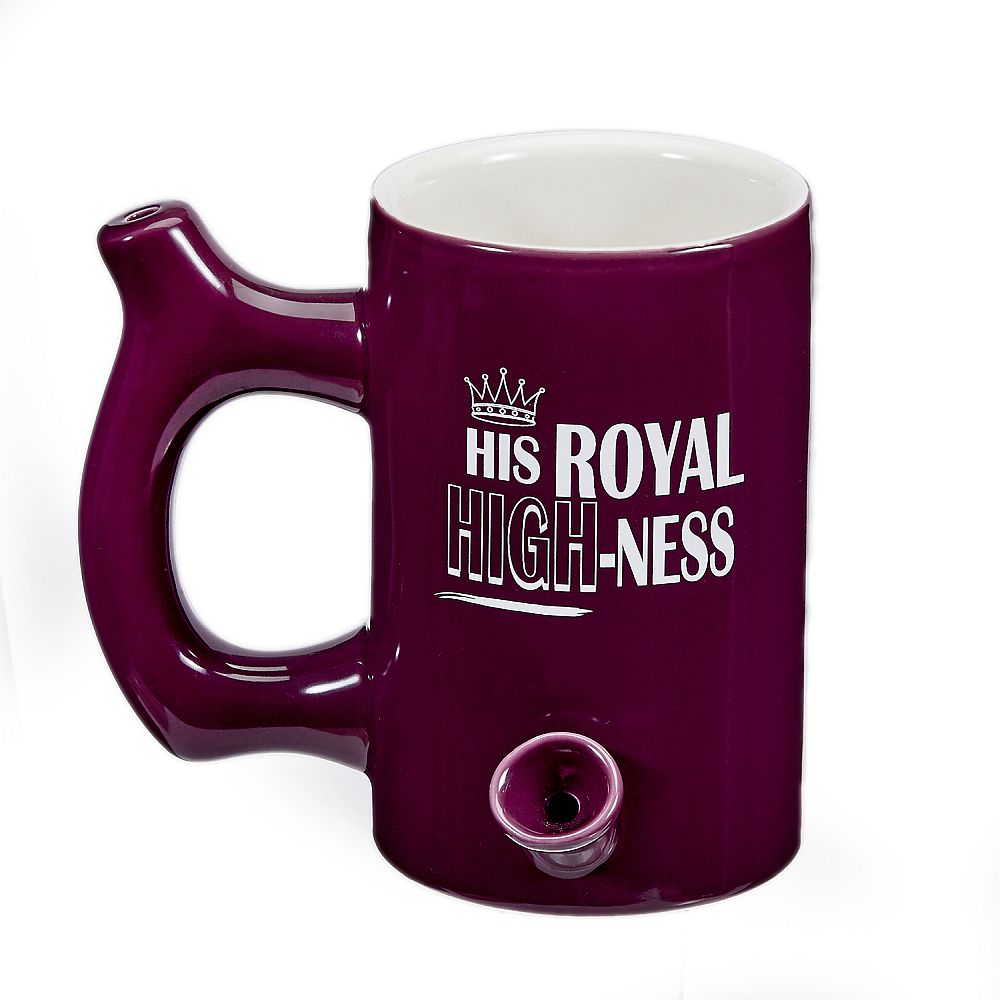 His royal high-ness Purple Smoking Pipe Mug - inhalco