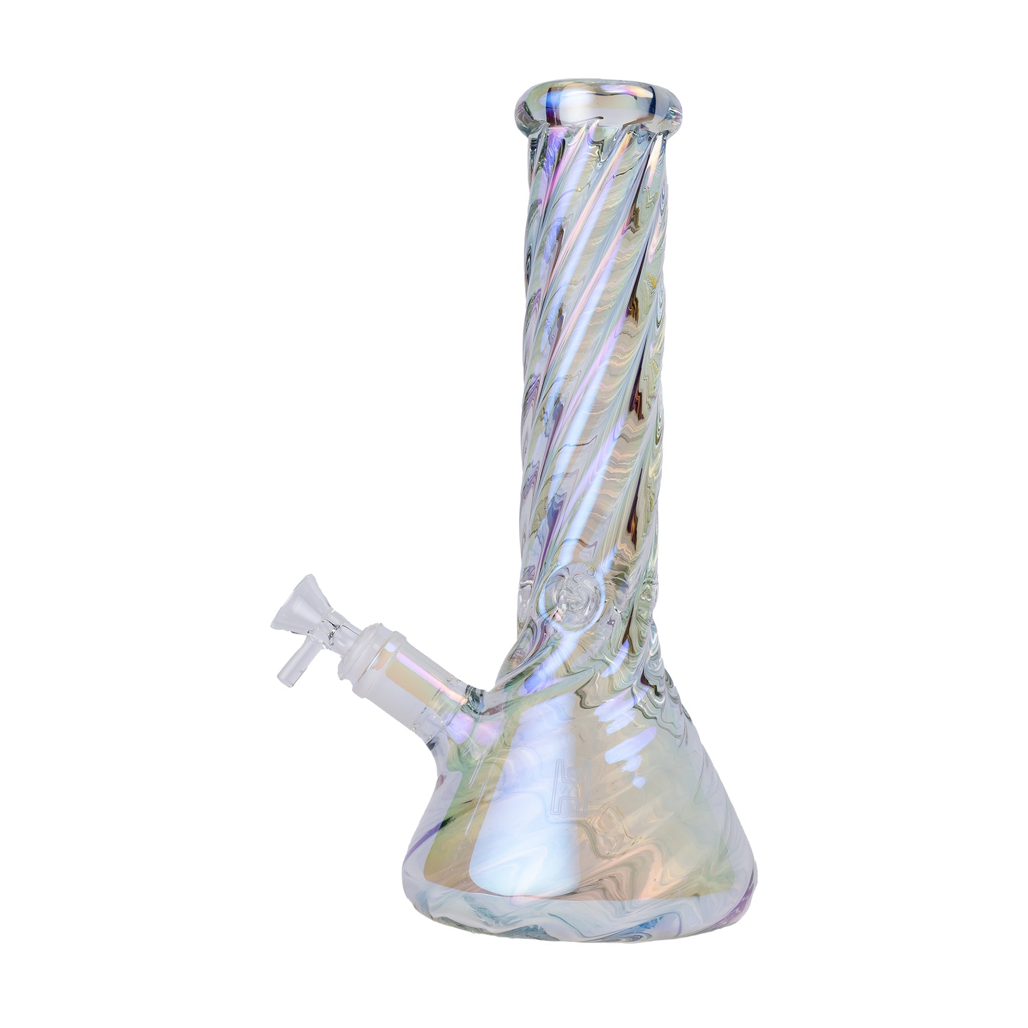Human Grade Twisted Iridescent Beaker Water Bong