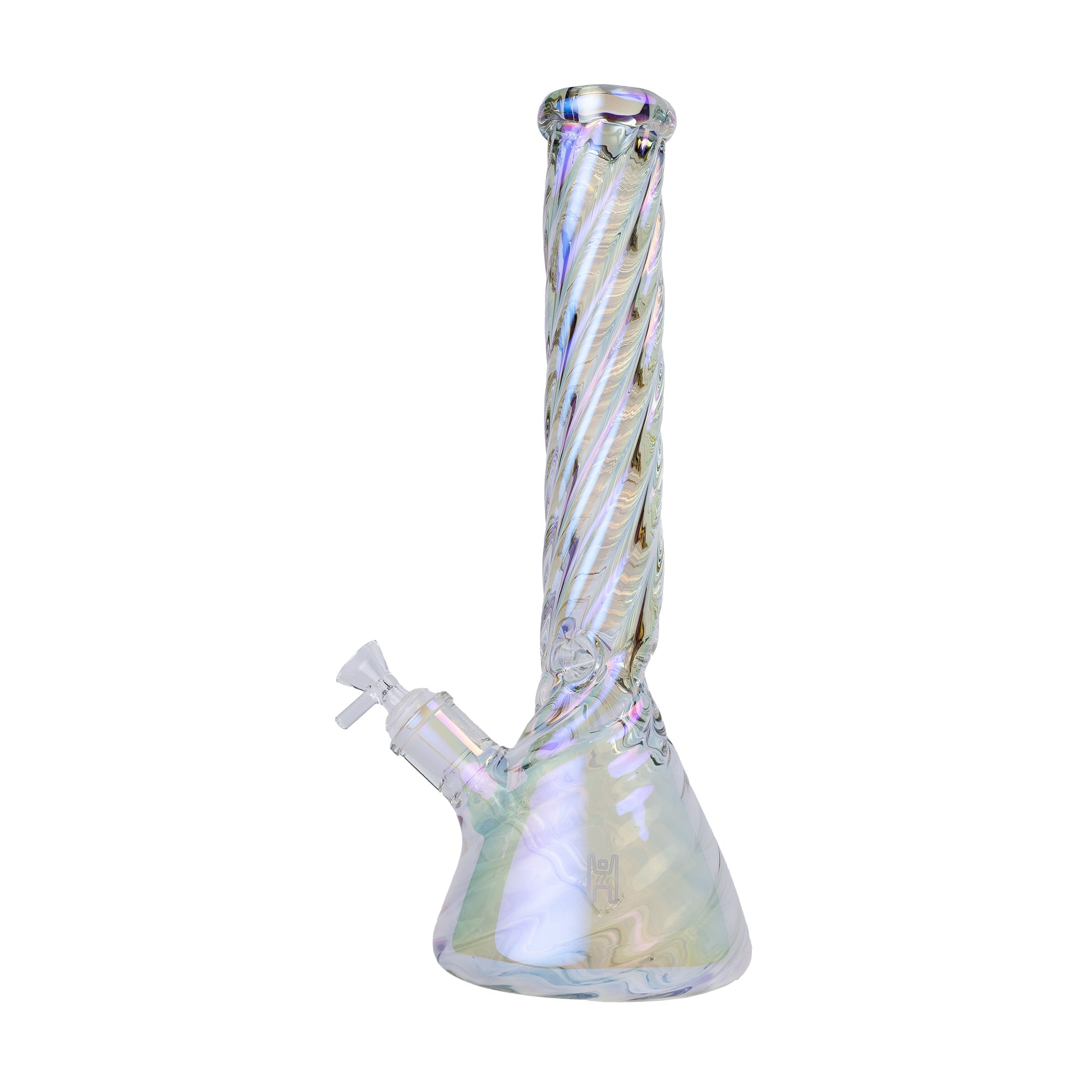Human Grade Twisted Iridescent Beaker Water Bong