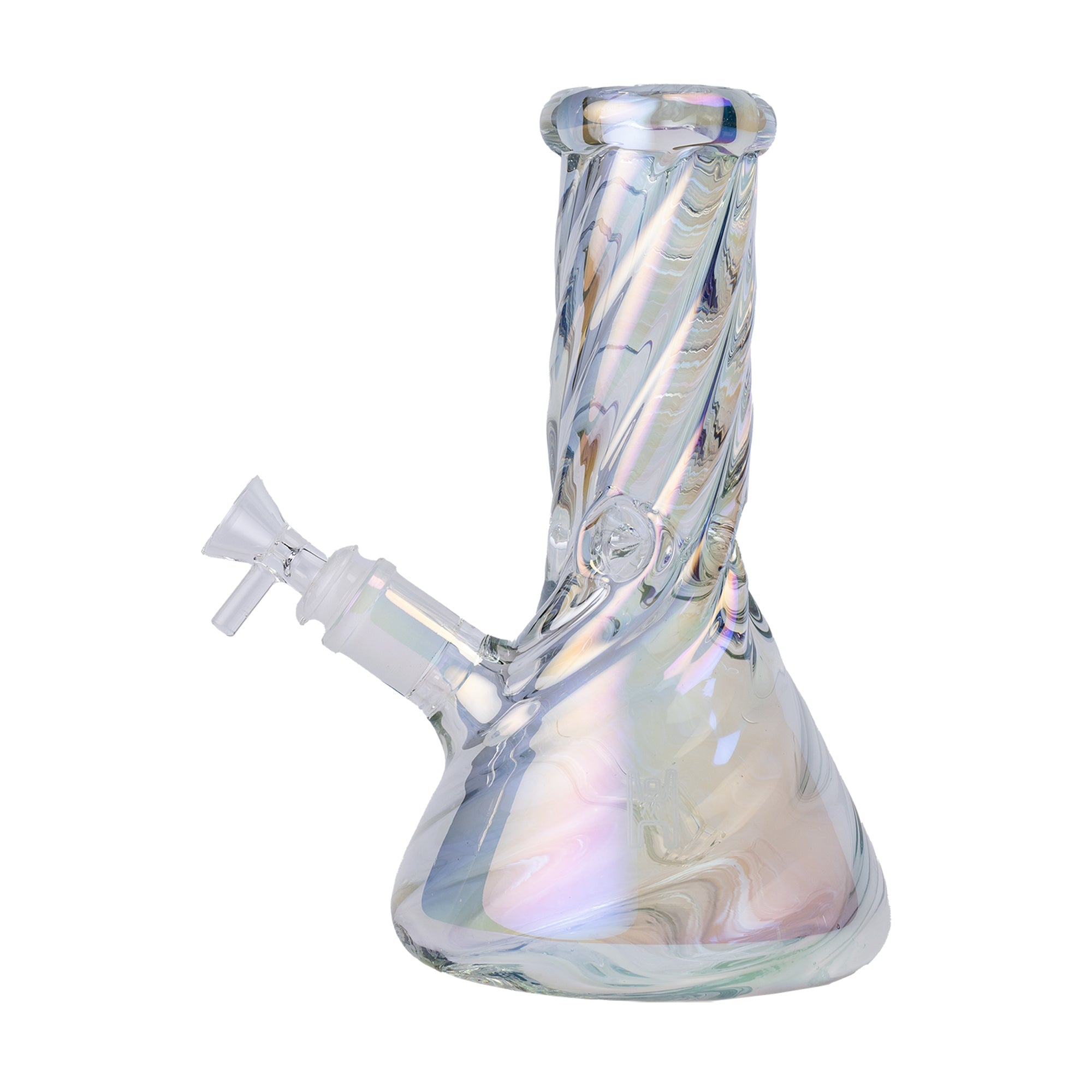 Human Grade Twisted Iridescent Beaker Water Bong