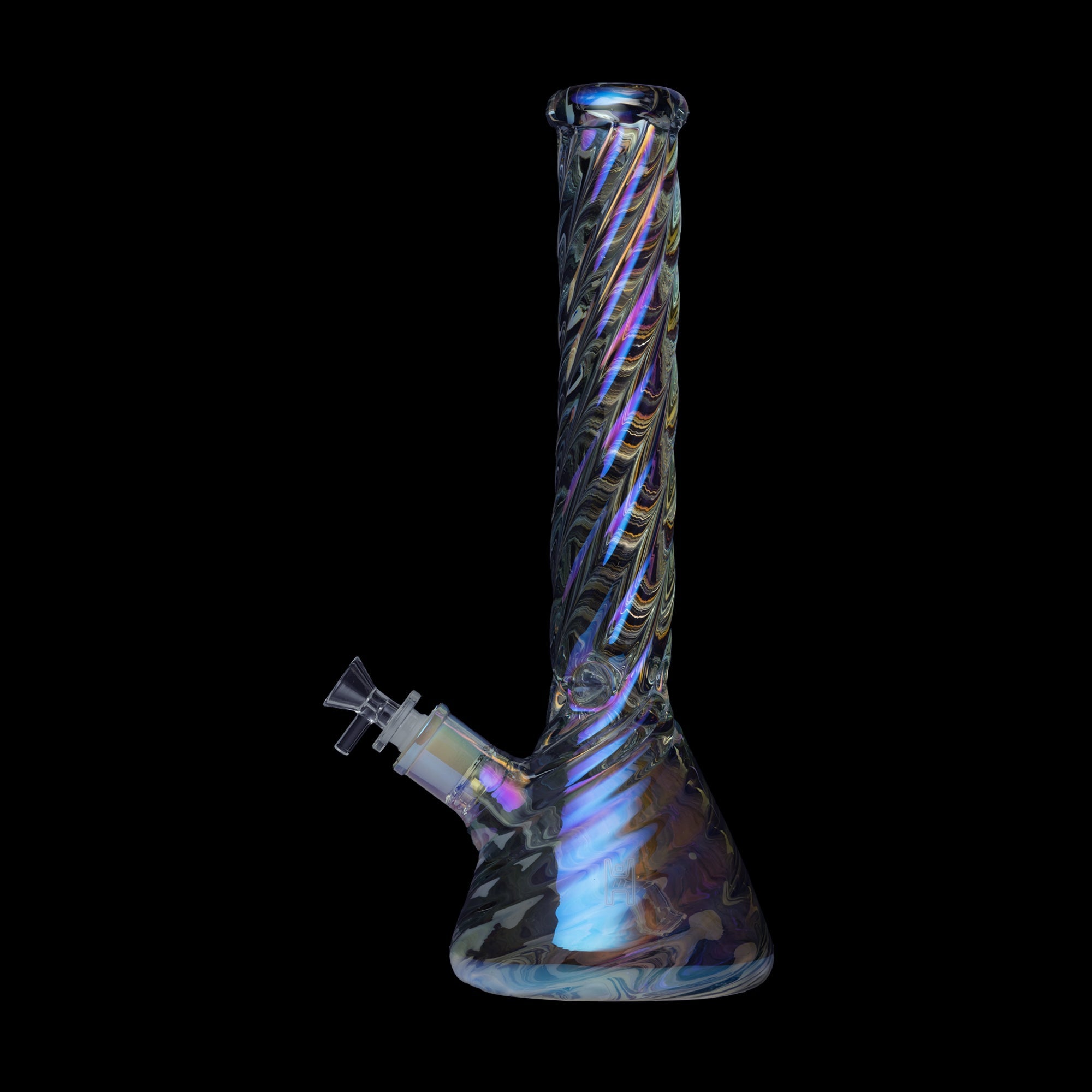 Human Grade Twisted Iridescent Beaker Water Bong