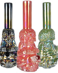 Iridescent Crouching Skeleton Soft Glass Water Pipe 