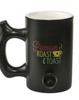 ROAST & TOAST PIPE MUG - SHINY BLACK WITH RASTA COLOR PRINT