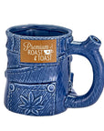 Denim Jeans Coffee Mug with Built in Pipe - inhalco