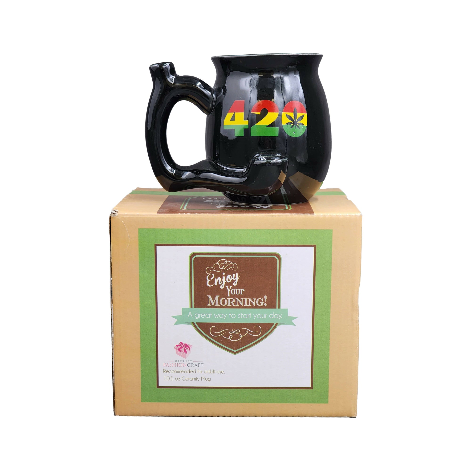 420 Black Mug with Rasta Colors