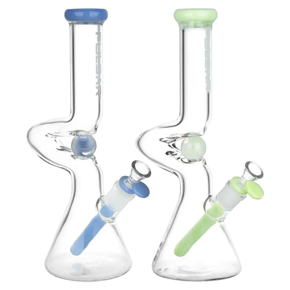 Kinked Marble Bent Neck Beaker Bong - inhalco