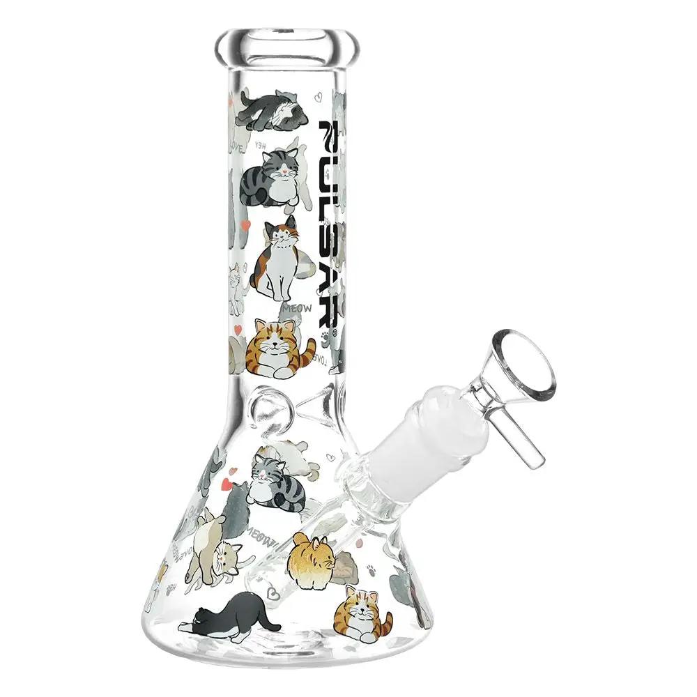 Kitten Corral Beaker Glass Water Pipe - INHALCO