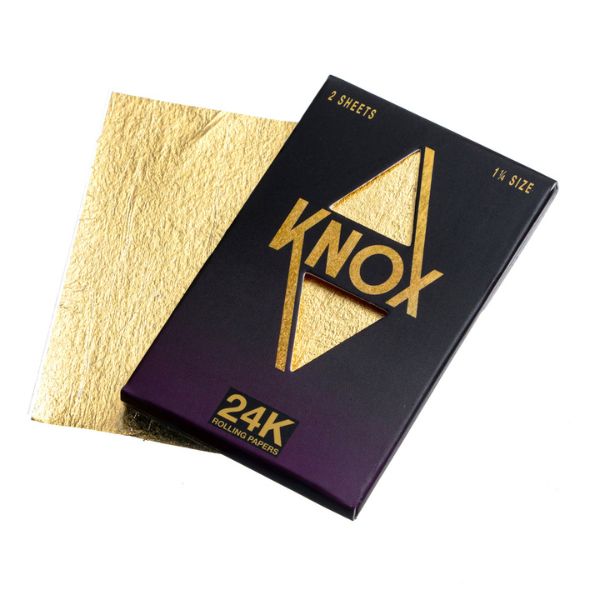 Knox 24K Gold Rolling Paper Standard Size 2 Sheet Pack - INHALCO
