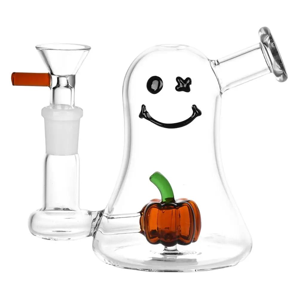 Li&#39;l Ghostly Glass Water Pipe - inhalco