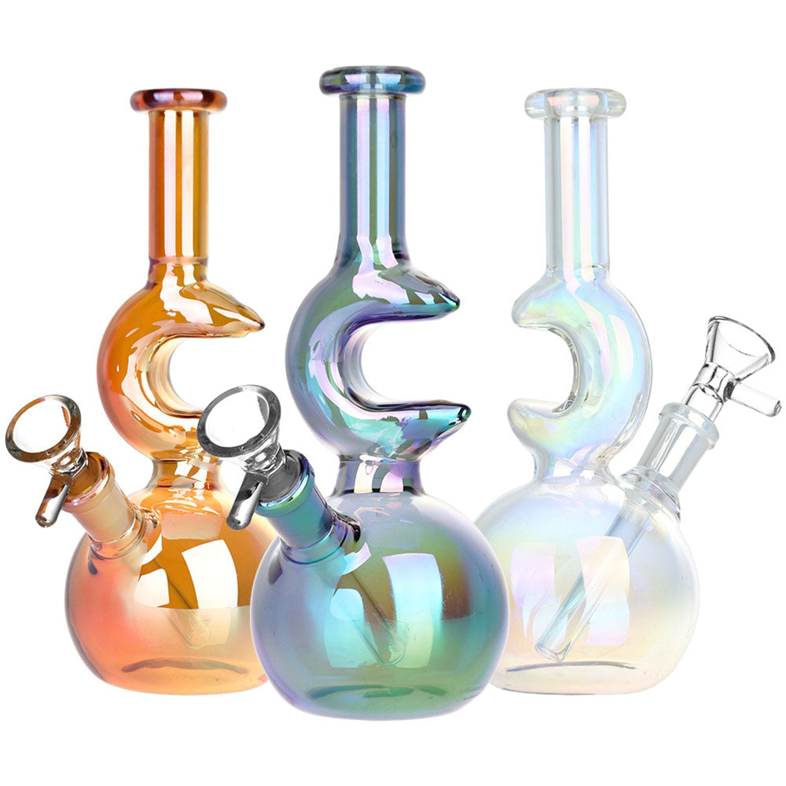 Lunar Glow Electroplated Bubble Bong - INHALCO