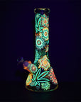 Mandala Hemp Leaf Beaker Style Bong