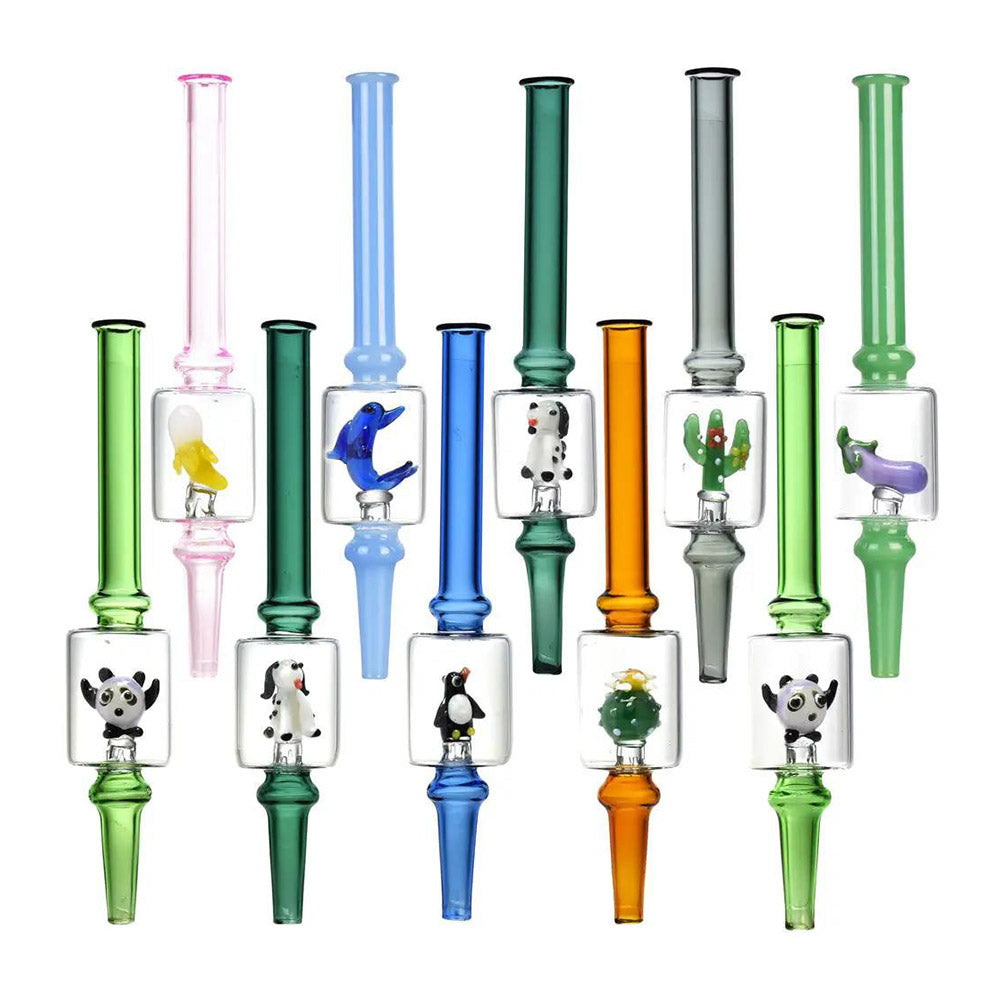 Mini Figurine Dab Straw Glass 10 Designs-inhalco