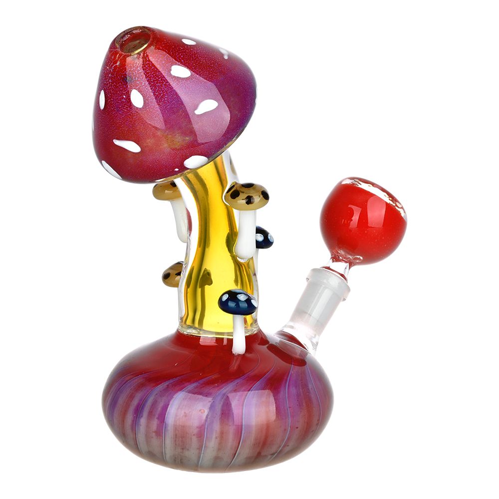 Mushroom Collective Bent Neck Bubble Bong - inhalco