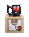 Embossed Red Heart Ceramic Mug