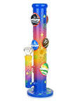 Orbiting Planets Straight Tube Glowing Bong