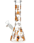 Stoned Orange Cat Beaker Glass Water Pipe