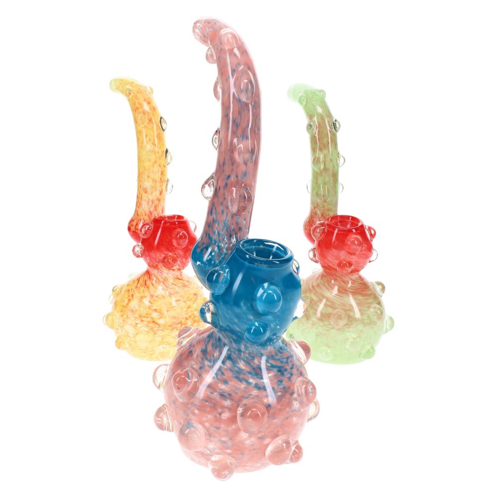 Parade Pop Colorful Frit Glass Hammer Bubbler 8.5″