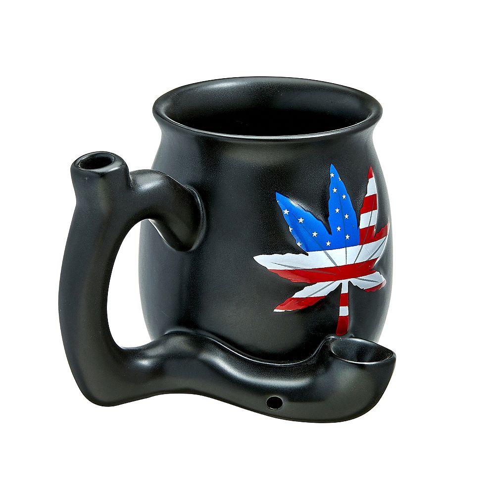 Embossed Patriotic Leaf Coffee Mug Water Pipe - INHALCO