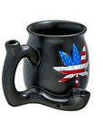 Embossed Patriotic Leaf Coffee Mug Water Pipe - INHALCO