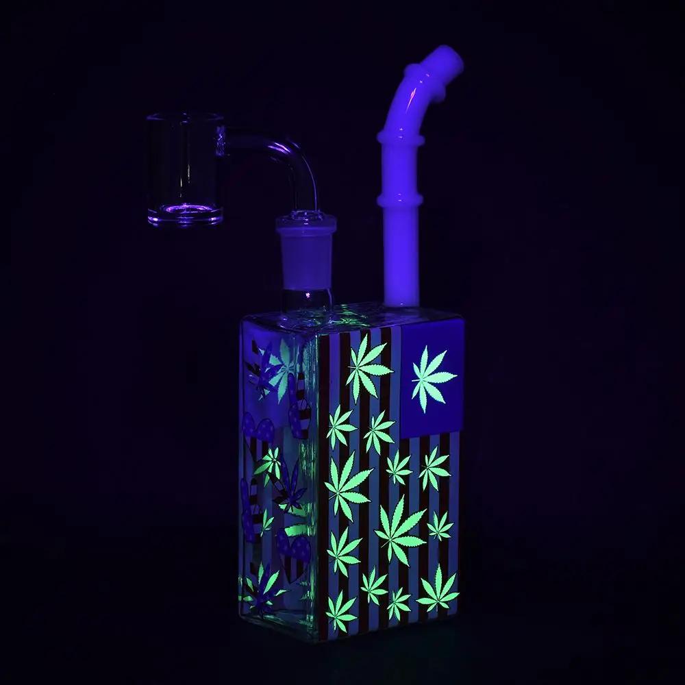 Patriotic Leaf Juice Box Dab Rig - inhalco