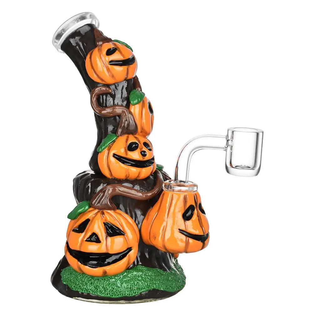 Piled Up Pumpkin Patch Enamel on Glass Dab Rig