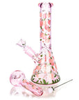 Pink Glowing Peaches Bong with Pipe