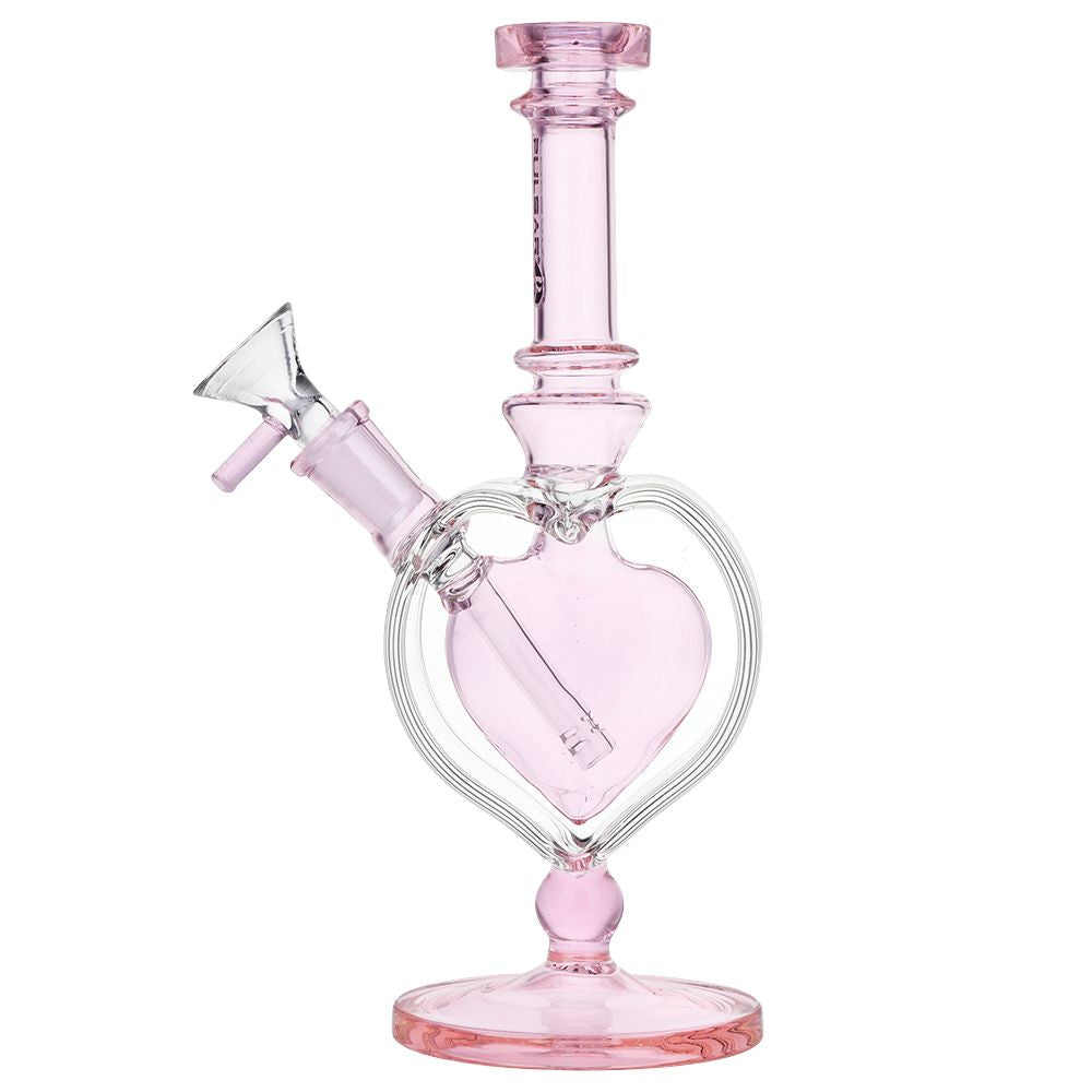 Pink Heart Chalice Glass Bong - inhalco