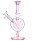 Pink Heart Chalice Glass Bong - inhalco